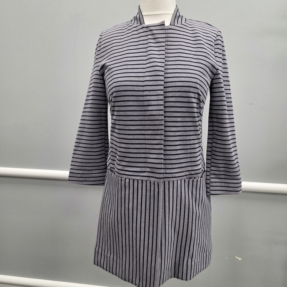 CAbi 5474 Dappled Gray Striped Car Coat